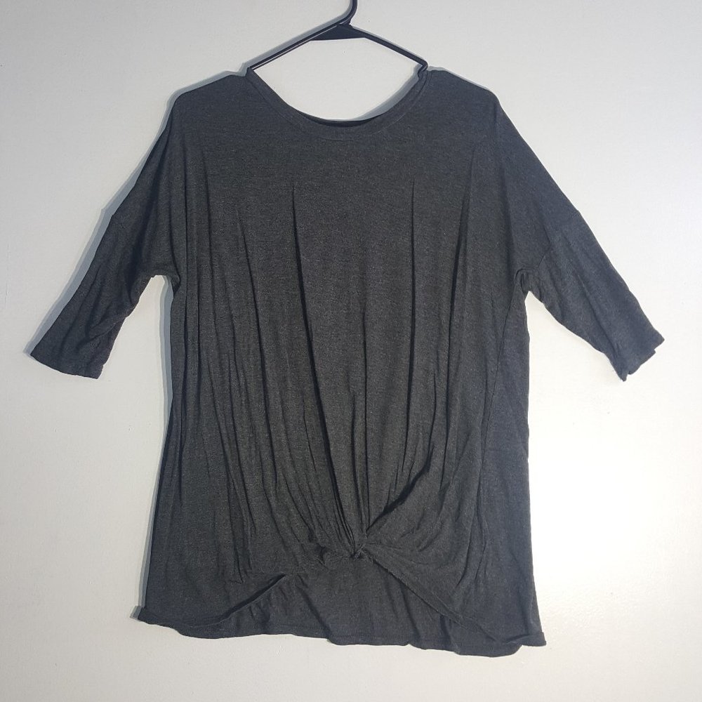 Sweet Tea's By Pink Rose Mid Sleeve Shirt Gray Med